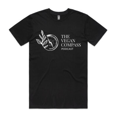 The Vegan Compass Podcast Men's front and back - black Thumbnail